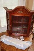 Wood Wall Display Cabinet with glass shelved and glass front   23"x24"x9"