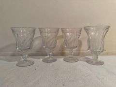 Lot of Clear Glass Footed Dessert Cups or Goblets - Box of Approx. 20