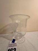 Large Clear Glass Vase with Bubble Design