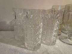 Set of Ten Pressed Glass Drinking Glasses