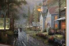 Framed and Matted Wall Art Signed and Numbered by Thomas Kincade 2286/2850 - from series "Hometown Memories - III"    36"x40"