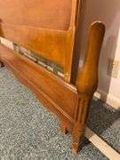 Wooden Full Size Bed Frame with Headboard and Rails