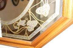 Octagon Vintage Windsor Art Mirror with Etched Floral Design    35"x28"