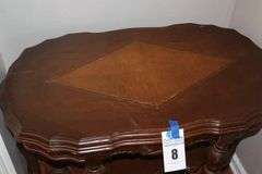 Antique Wood Side Table with bottom Shelf     28"x37"x21"