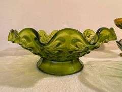 Assorted Green Glass Bowls