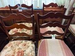 Set of Four Ladder Back Dining Chairs