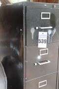 5 Drawer Metal File Cabinet (63.5"x15"x28.5") (Bottom Drawer  has some damage but closes)