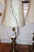 Brass Table Lamp with shade   40"x16"                        **Matching style Lot #26