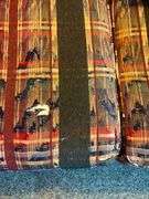Upholstered Plaid Three-Seat Sofa with Throw Pillows