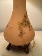 Floral Decorated Table Lamp with Marble Style Base