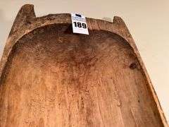 Large Hand-Carved Wooden Dough Bowl