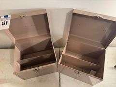 Set of Two Metal Storage Boxes - Unlocked but no keys