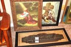 3 Framed Wall Art Inspiration Prints - vintage  25"x21.5 - 16"x39"