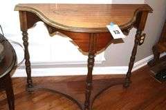 Antique Wood Console/Side Table with unique shape   30.5"x36"x14"