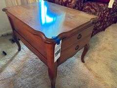 Small Wood End Table with Drawers
