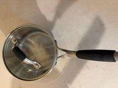 Set of Three Stainless Steel Saucepans