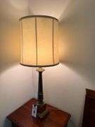 Column Table Lamp with Fabric Shade