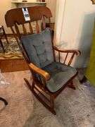 Wood Rocking Chair with Padded Seat