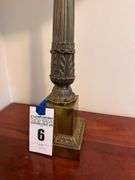 Column Table Lamp with Fabric Shade