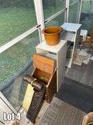 Salvage Lot- Misc. Items Including- Glassware, Furniture, Clothe Rack, Window, Jumper Cables, Etc. (BUYER RESPONSIBLE FOR REMOVAL)