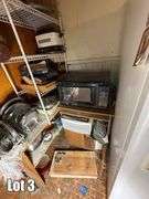 Salvage Lot- Misc. Items Including- Fridge, Display Cabinets, Cookware, Dishes, Etc. ( Oven/Range & Dishwasher NOT included)(BUYER RESPONSIBLE FOR REMOVAL)