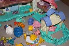 2 Plastic Playset Houses and a large variety of characters, animals & additional Items