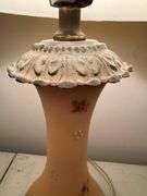 Floral Decorated Table Lamp with Marble Style Base