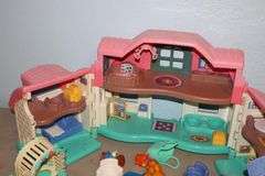 2 Plastic Playset Houses and a large variety of characters, animals & additional Items