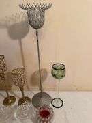 Assorted Decorative Candle Holders - Crystal, Metal, and Glass