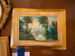 Collection of Framed Art and Gilt Mirror