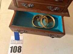 Miniature Wooden Chest of Drawers with Contents