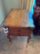 Small Wood End Table with Drawers