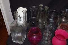 Variety of Vases -glass and plastic