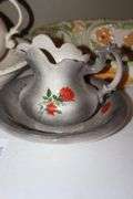 2 Porcelain/Ceramic Wash Bowls Pitcher sets & Additional Bowl