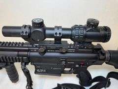Heckler & Koch MR 762 A1 Semi-Automatic Rifle with Weaver scope, bipod, and sling.