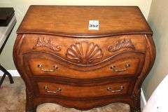 Unique French Style Wood 2 Drawer Dresser   32"x34.5"x18"