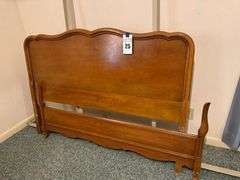 Wooden Full Size Bed Frame with Headboard and Rails