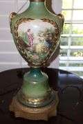 Vintage French Porcelain Lamp with shade    35"x20"