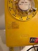 Vintage Yellow Western Electric 911 Rotary Wall Phone and Unitech XK-3005 Answering Machine