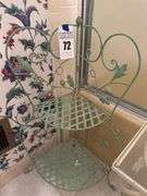Metal Plant Stand and Small Glass Top Table