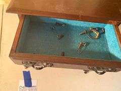 Miniature Wooden Chest of Drawers with Contents