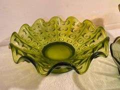Assorted Green Glass Bowls