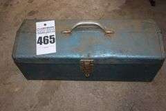 Metal Tool Box with a Variety of Wrenches (open & box) - Many are Craftsman