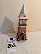 Village Square Church Tower Figurine by Mervyn's 1991