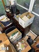 Salvage Lot- Misc. Items Including- Glassware, Furniture, Clothe Rack, Window, Jumper Cables, Etc. (BUYER RESPONSIBLE FOR REMOVAL)