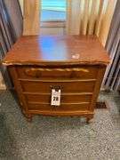 Wood 3-Drawer Nightstand