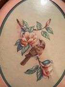 Pair of Bird and Flower Decorative Wall Hangings