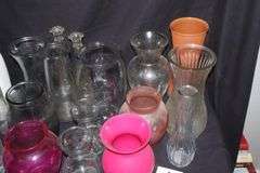 Variety of Vases -glass and plastic