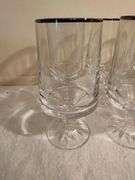Set of 8 Fostoria Stemmed Water Glasses with Silver Trim