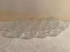 Set of Small Textured Glass Cups/Glasses (23 pieces)